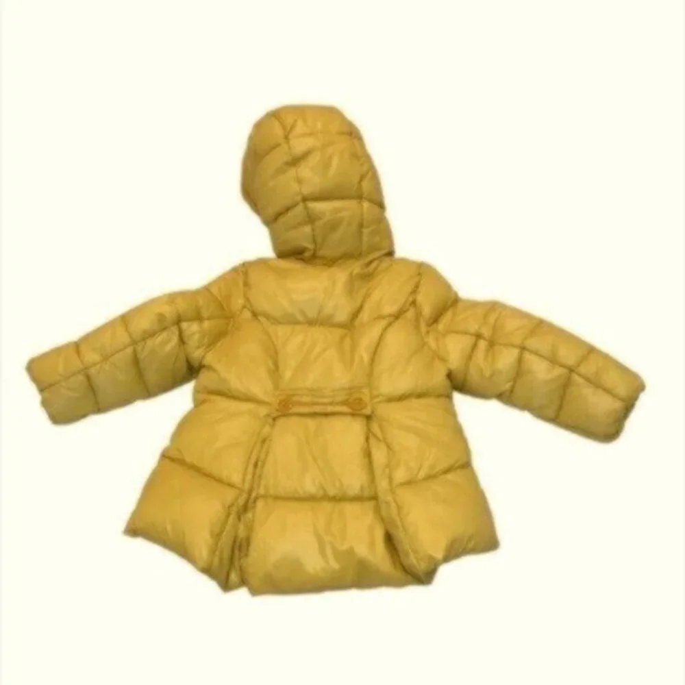 United Colors of Benetton Baby Girl Yellow Gold Hooded Puffer Jacket 1 Yr